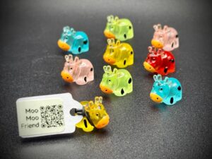 Mini Glow-in-the-Dark Colorful Cows – Moo Moo Subaru – Custom Tags, Magnet or Suction Cup Base – Hide & Seek Fun! Subie! Cruise Duck Alt