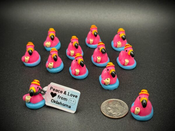 Mini Flamingo Ducks on Float for Summer, with Drink & Hat – Neon Party Favors, Custom Tag, Magnet or Suction Cup – Cruise, Pool, Jeep, Beach - Image 3