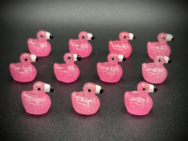 Mini Glow-in-the-Dark Glitter Flamingo Ducks – Bright Neon Party Favors – Optional Magnet or Suction Cup – Custom Tag Included! - Image 7