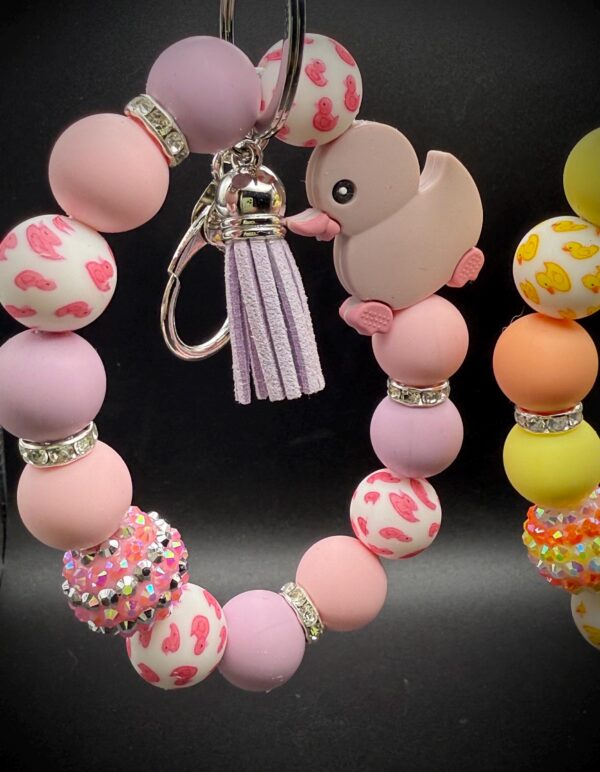 Limited Edition Duck Bracelets – Pastel Pink, Purple & Yellow – Silicone Beads, Dazzling Gem Accent – Cute Cruise Gift, Party Favor, or Jeep - Image 3