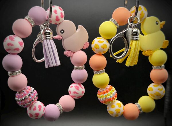 Limited Edition Duck Bracelets – Pastel Blue, Purple & Yellow – Silicone Beads, Dazzling Gem Accent – Cute Cruise Gift, Cruise Essential - Image 5