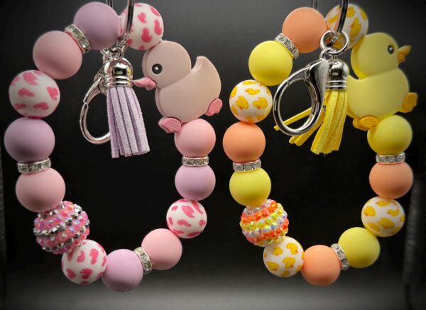Limited Edition Duck Bracelets – Pastel Pink, Purple & Yellow – Silicone Beads, Dazzling Gem Accent – Cute Cruise Gift, Party Favor, or Jeep - Image 4
