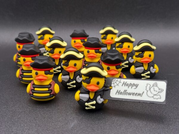Mini Pirate Ducks – Halloween Rubber Ducks | Custom Tags (Glow in the Dark), Magnet or Suction Cup Base | Cute Pirate Party, Trick-or-Treat - Image 6