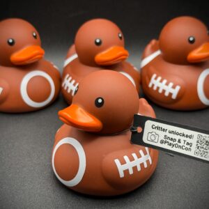 LIMITED EDITION 2.25” Football Ducks – Custom Tags & Optional Magnet or Suction Cup Base - Tailgating, Party Favors, Stadium Treats
