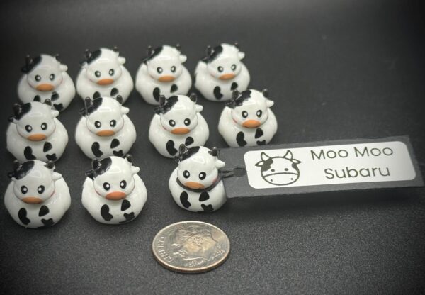Mini Moo Moo Subaru Cow – Adorable High Quality Mini Cow with Custom Tags & Optional Magnet or Suction Cup Base – Tiny Cow Collectible - Image 7