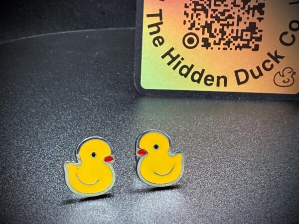 Tiny Duck Earrings – Cute Little Silver Studs - Image 4
