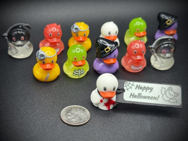 Mini Halloween Ducks – Witch, Skeleton, Creepy Doctor, Devil, Grim Reaper & Ghost | with Custom Tags, Optional Magnet or Suction Cup - Image 2
