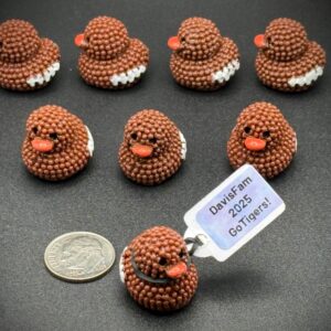 Mini Football Ducks – Custom Tags in Team Colors – Magnet or Suction Cup – Free Online Photo Album - Party Favors, Tailgating