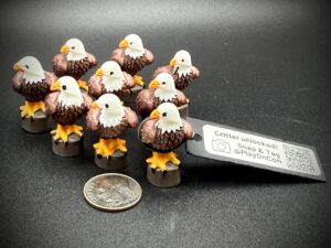 Mini War Eagles – Mini Mascot - Auburn Football – Magnet or Suction Cup – Custom Tags & Photo Album