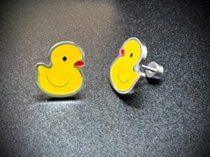 Tiny Duck Earrings – Cute Little Silver Studs