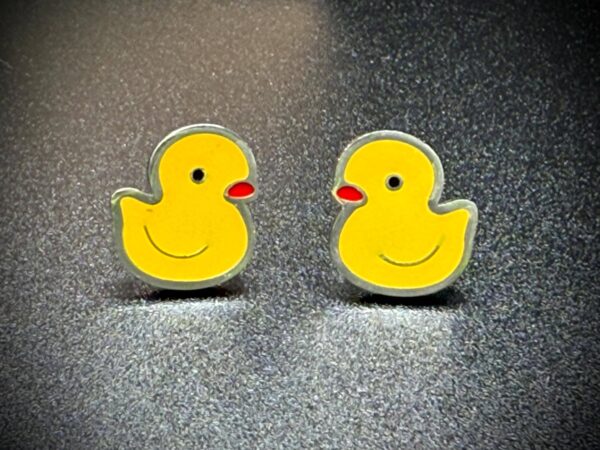 Tiny Duck Earrings – Cute Little Silver Studs - Image 3